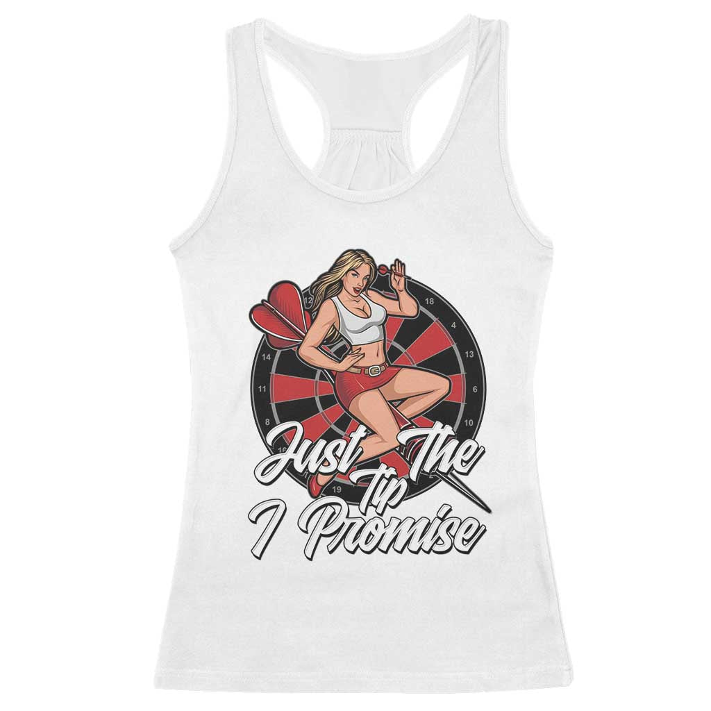 Just The Tip I Promise Racerback Tank Top Sexy Pin Up Girl Dartist Gift - Wonder Print Shop