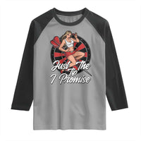 Just The Tip I Promise Raglan Shirt Sexy Pin Up Girl Dartist Gift - Wonder Print Shop