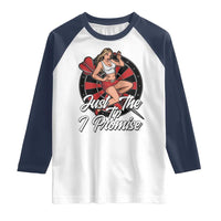 Just The Tip I Promise Raglan Shirt Sexy Pin Up Girl Dartist Gift - Wonder Print Shop