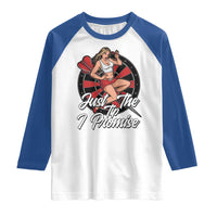 Just The Tip I Promise Raglan Shirt Sexy Pin Up Girl Dartist Gift - Wonder Print Shop