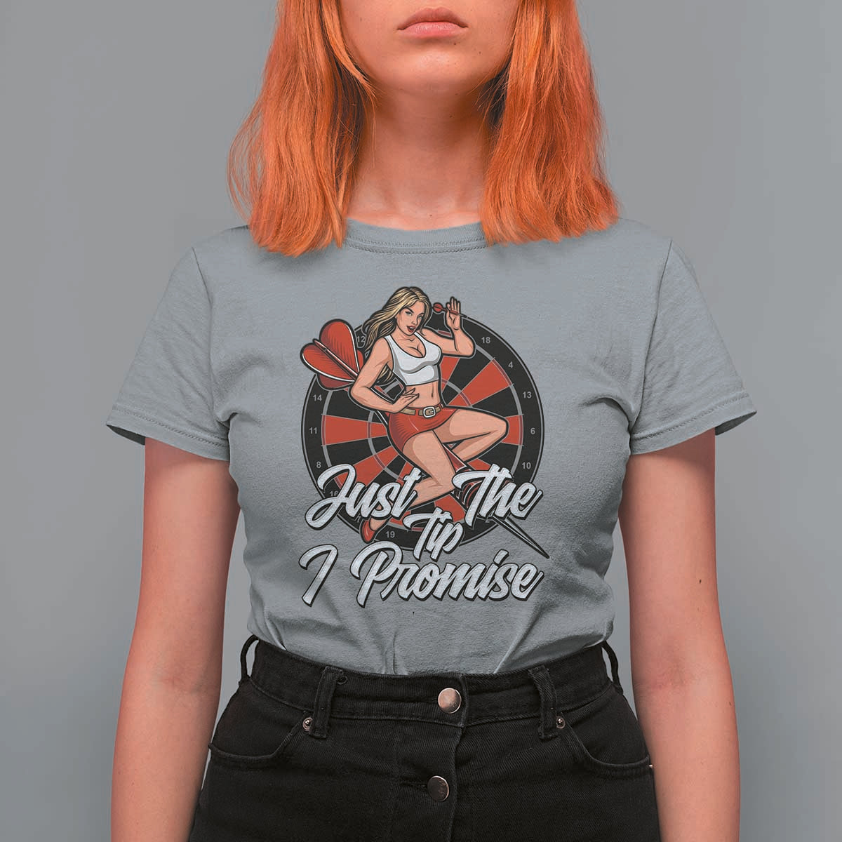 Just The Tip I Promise T Shirt For Women Sexy Pin Up Girl Dartist Gift - Wonder Print Shop
