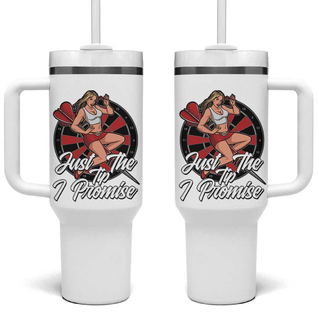 Just The Tip I Promise Tumbler With Handle Sexy Pin Up Girl Dartist Gift - Wonder Print Shop