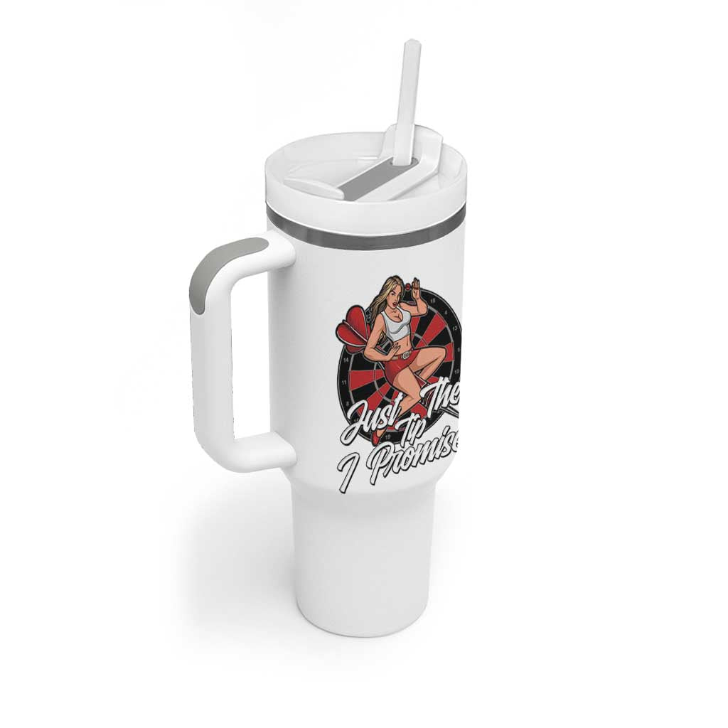 Just The Tip I Promise Tumbler With Handle Sexy Pin Up Girl Dartist Gift - Wonder Print Shop