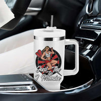Just The Tip I Promise Tumbler With Handle Sexy Pin Up Girl Dartist Gift - Wonder Print Shop