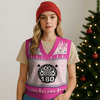 Funny Darts Max 180 V-Neck Knit Sweater Vest Dartist Darts Lover Gift - Wonder Print Shop