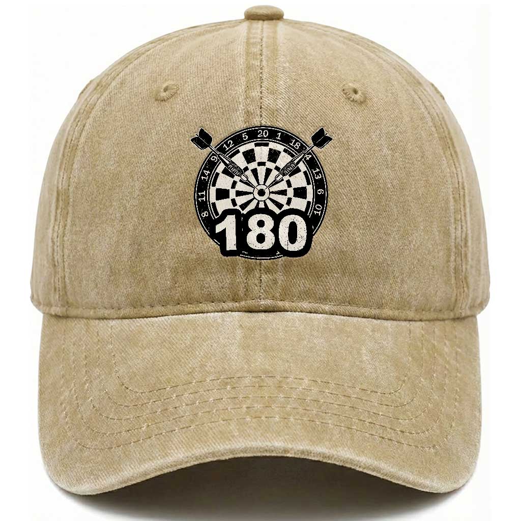 Funny Darts Max 180 Washed Cotton Baseball Cap Dartist Darts Lover Gift