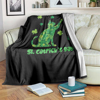 Funny St Catricks Day Throw Blanket Lucky Shamrock Cat Saint Pattys