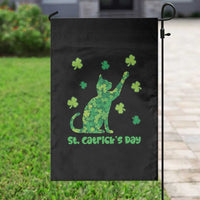 Funny St Catricks Day Garden Flag Lucky Shamrock Cat Saint Pattys