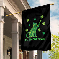 Funny St Catricks Day Garden Flag Lucky Shamrock Cat Saint Pattys