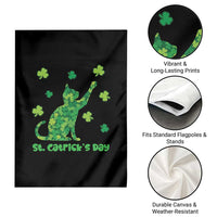 Funny St Catricks Day Garden Flag Lucky Shamrock Cat Saint Pattys