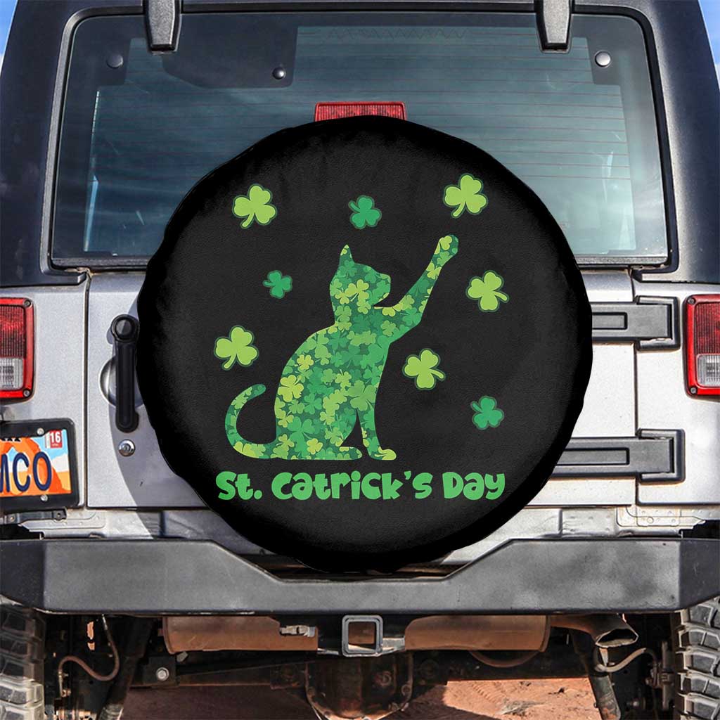 Funny St Catricks Day Spare Tire Cover Lucky Shamrock Cat Saint Pattys