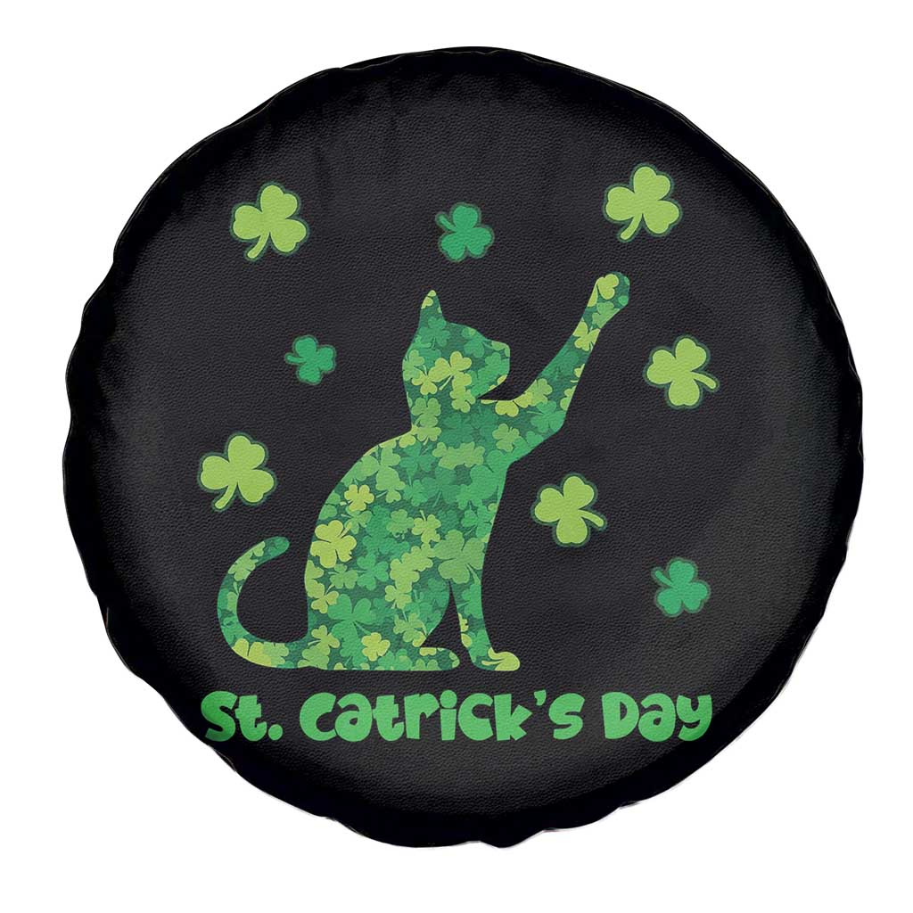 Funny St Catricks Day Spare Tire Cover Lucky Shamrock Cat Saint Pattys