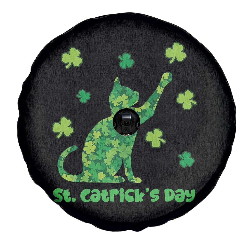 Funny St Catricks Day Spare Tire Cover Lucky Shamrock Cat Saint Pattys