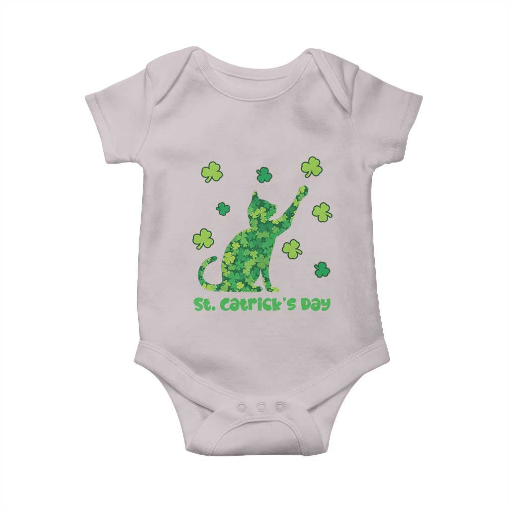 Funny St Catricks Day Baby Onesie Lucky Shamrock Cat Saint Pattys