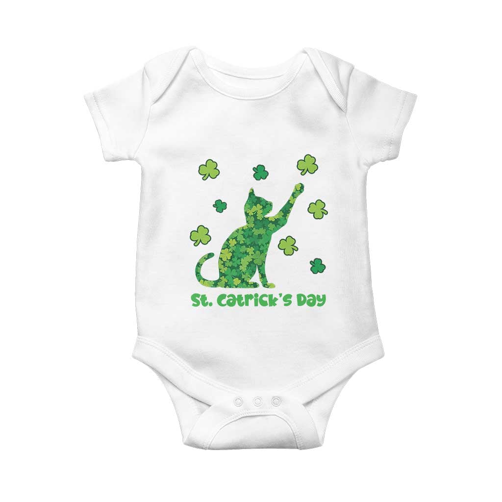 Funny St Catricks Day Baby Onesie Lucky Shamrock Cat Saint Pattys