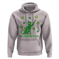 Funny St Catricks Day Hoodie Lucky Shamrock Cat Saint Pattys