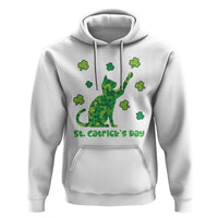 Funny St Catricks Day Hoodie Lucky Shamrock Cat Saint Pattys