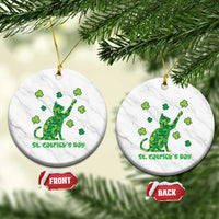 Funny St Catricks Day Ceramic Ornament Lucky Shamrock Cat Saint Pattys