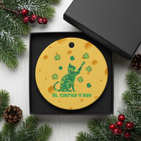 Funny St Catricks Day Ceramic Ornament Lucky Shamrock Cat Saint Pattys