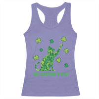 Funny St Catricks Day Racerback Tank Top Lucky Shamrock Cat Saint Pattys