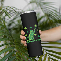 Funny St Catricks Day Skinny Tumbler Lucky Shamrock Cat Saint Pattys
