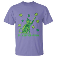 Funny St Catricks Day T Shirt Lucky Shamrock Cat Saint Pattys