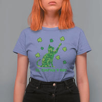Funny St Catricks Day T Shirt For Women Lucky Shamrock Cat Saint Pattys