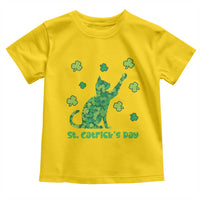 Funny St Catricks Day Toddler T Shirt Lucky Shamrock Cat Saint Pattys