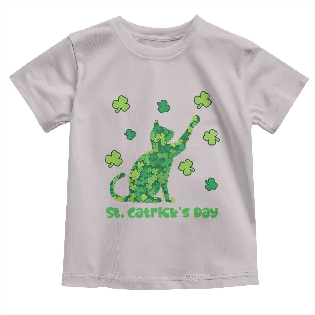 Funny St Catricks Day Toddler T Shirt Lucky Shamrock Cat Saint Pattys