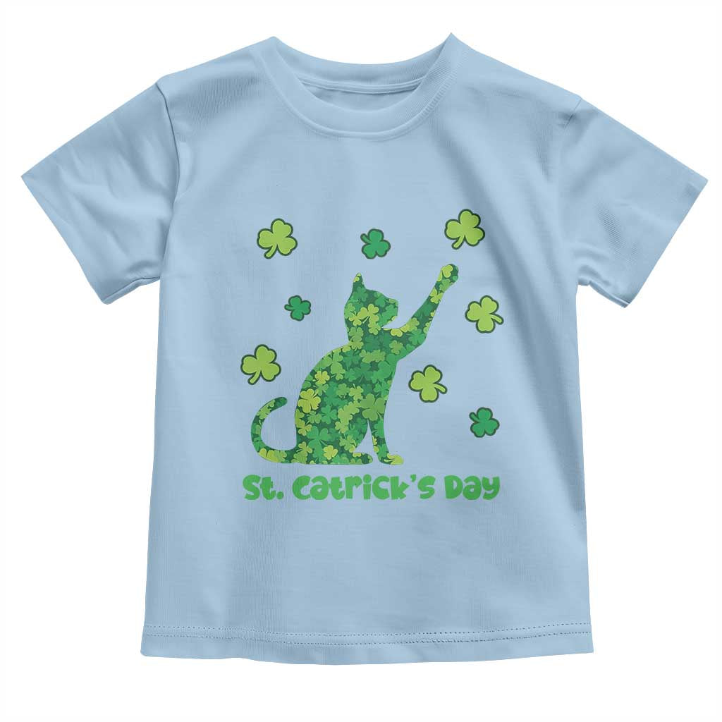 Funny St Catricks Day Toddler T Shirt Lucky Shamrock Cat Saint Pattys
