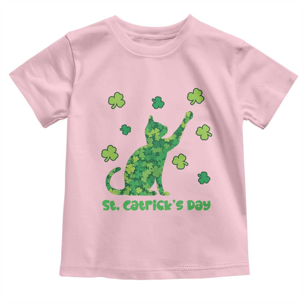 Funny St Catricks Day Toddler T Shirt Lucky Shamrock Cat Saint Pattys