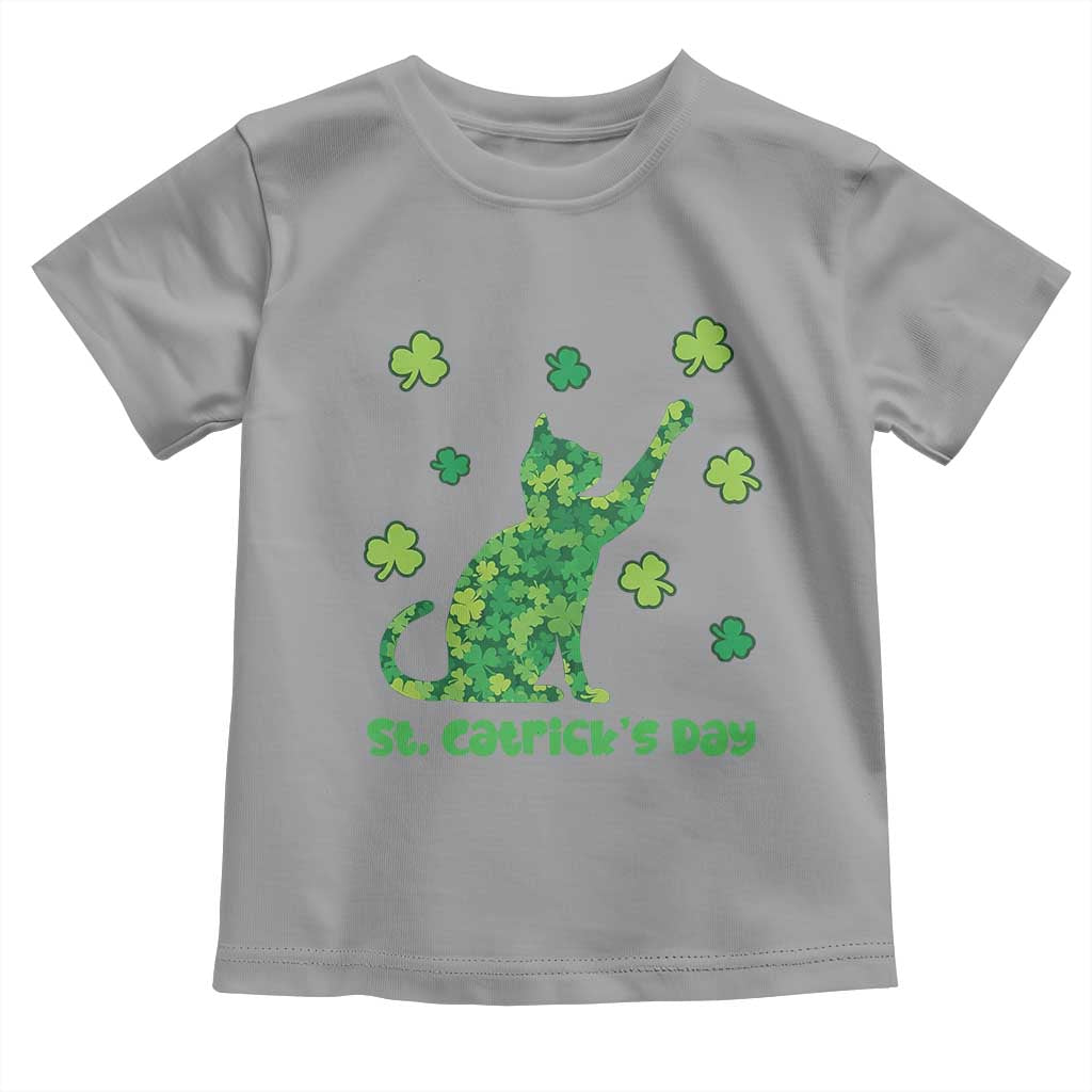 Funny St Catricks Day Toddler T Shirt Lucky Shamrock Cat Saint Pattys