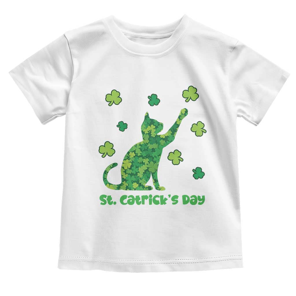 Funny St Catricks Day Toddler T Shirt Lucky Shamrock Cat Saint Pattys