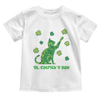Funny St Catricks Day Toddler T Shirt Lucky Shamrock Cat Saint Pattys