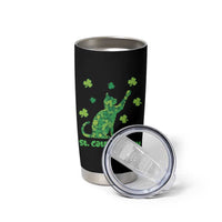 Funny St Catricks Day Tumbler Cup Lucky Shamrock Cat Saint Pattys