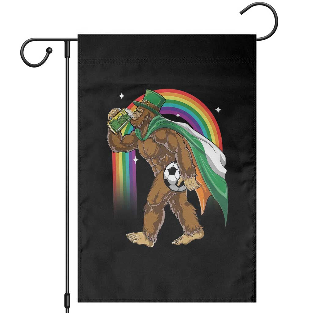 Funny Bigfoot Drinking Beer Garden Flag St Patricks Day Soccer Lover