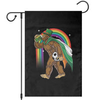 Funny Bigfoot Drinking Beer Garden Flag St Patricks Day Soccer Lover