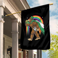 Funny Bigfoot Drinking Beer Garden Flag St Patricks Day Soccer Lover
