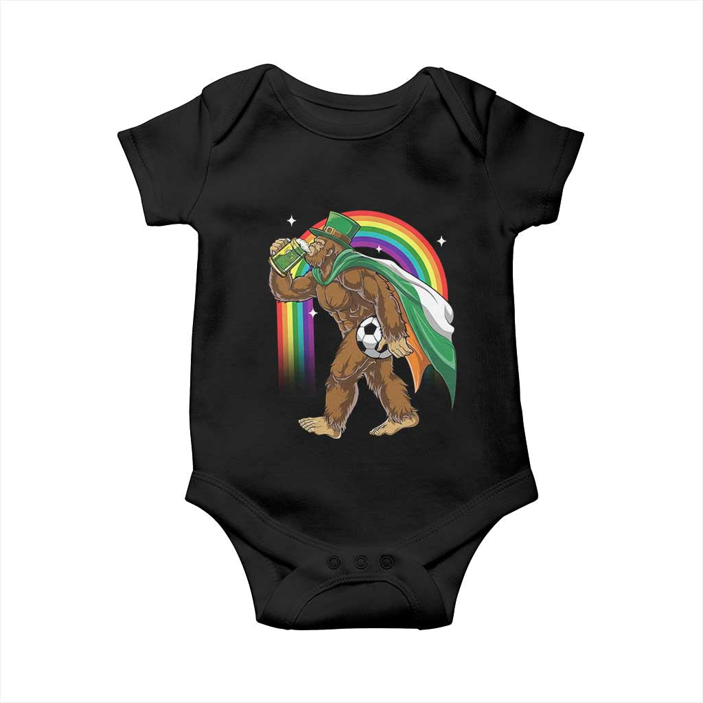 Funny Bigfoot Drinking Beer Baby Onesie St Patricks Day Soccer Lover