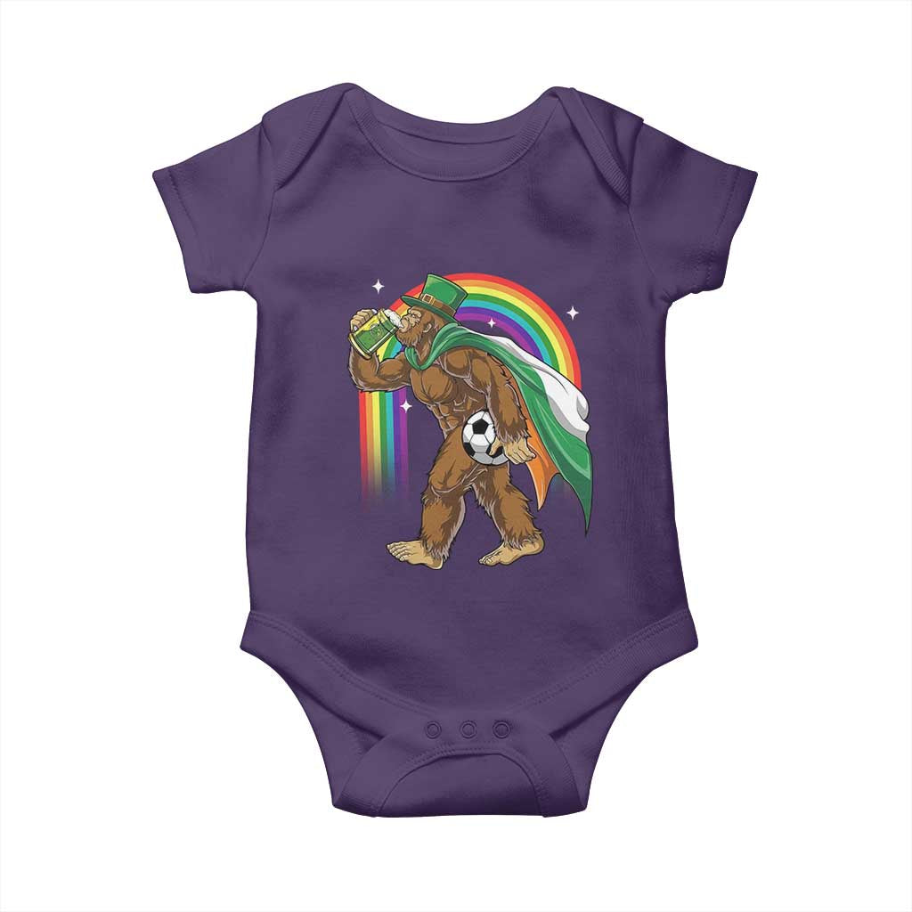 Funny Bigfoot Drinking Beer Baby Onesie St Patricks Day Soccer Lover