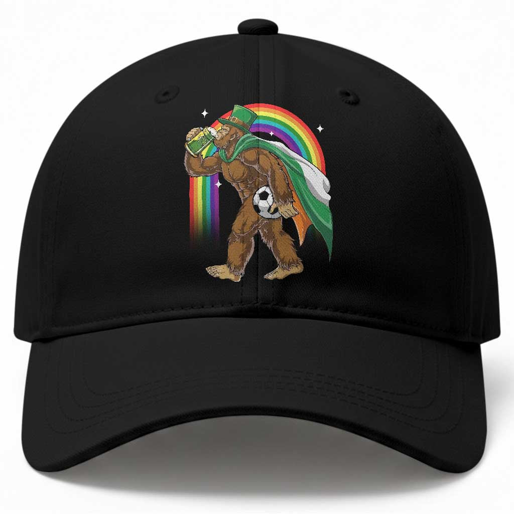 Funny Bigfoot Drinking Beer Baseball Cap St Patricks Day Soccer Lover