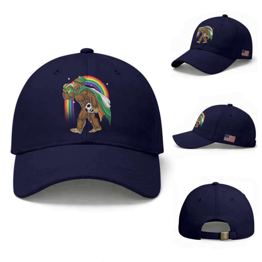 Funny Bigfoot Drinking Beer Baseball Cap St Patricks Day Soccer Lover