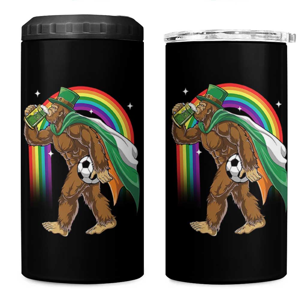 Funny Bigfoot Drinking Beer 4 in 1 Can Cooler Tumbler St Patricks Day Soccer Lover