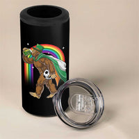 Funny Bigfoot Drinking Beer 4 in 1 Can Cooler Tumbler St Patricks Day Soccer Lover