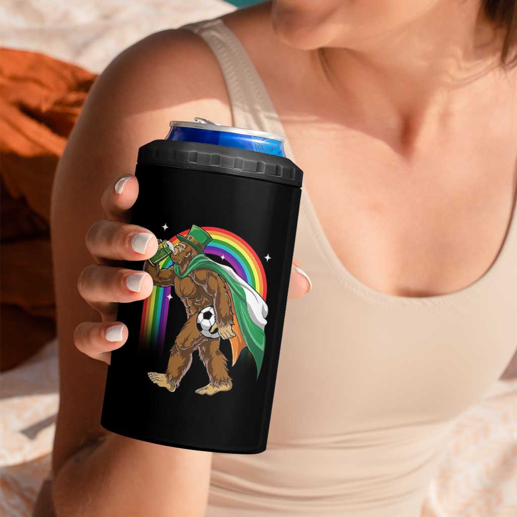 Funny Bigfoot Drinking Beer 4 in 1 Can Cooler Tumbler St Patricks Day Soccer Lover