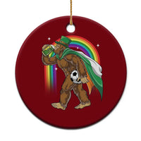 Funny Bigfoot Drinking Beer Ceramic Ornament St Patricks Day Soccer Lover