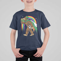 Funny Bigfoot Drinking Beer T Shirt For Kid St Patricks Day Soccer Lover