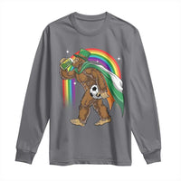 Funny Bigfoot Drinking Beer Long Sleeve Shirt St Patricks Day Soccer Lover