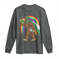 Funny Bigfoot Drinking Beer Long Sleeve Shirt St Patricks Day Soccer Lover