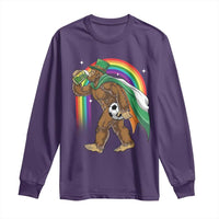 Funny Bigfoot Drinking Beer Long Sleeve Shirt St Patricks Day Soccer Lover